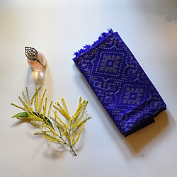 Vasant . वसंत | Handwoven Woolen Ikat Patola Shawl - Blue