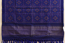 Vasant . वसंत | Handwoven Woolen Ikat Patola Shawl - Blue