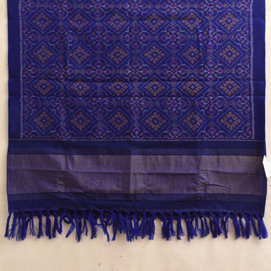 shop Handwoven Woolen Ikat Patola Shawl - Blue