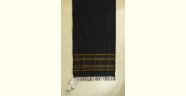 Gulmohar . गुलमोहर | Tangaliya Weaving ⁂ Cotton Stole in Black Color