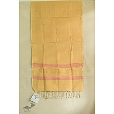 Gulmohar . गुलमोहर | Tangaliya Woven Cotton Stole - Peach
