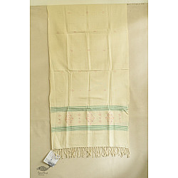 Gulmohar . गुलमोहर | Tangaliya Weaving ⁂ Cotton Stole - off White