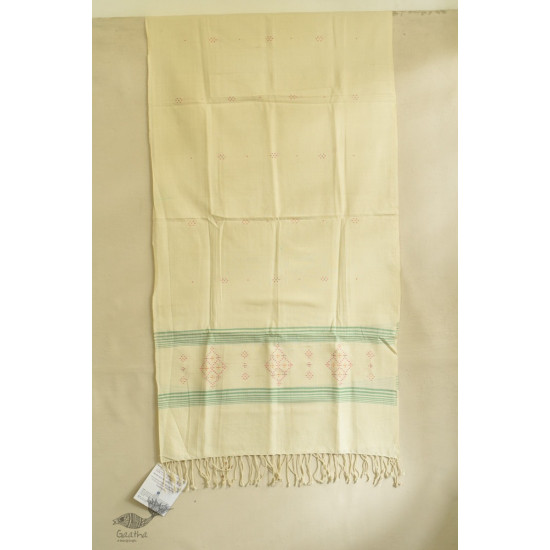 shop tangaliya Weaving cotton stole - off White