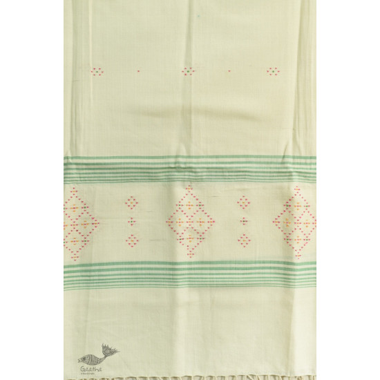 shop tangaliya Weaving cotton stole - off White