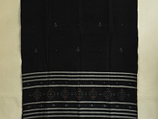 Gulmohar . गुलमोहर | Tangaliya Woven Cotton Stole - Black