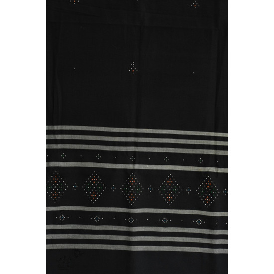 shop Tangaliya Woven Cotton Stole - Black