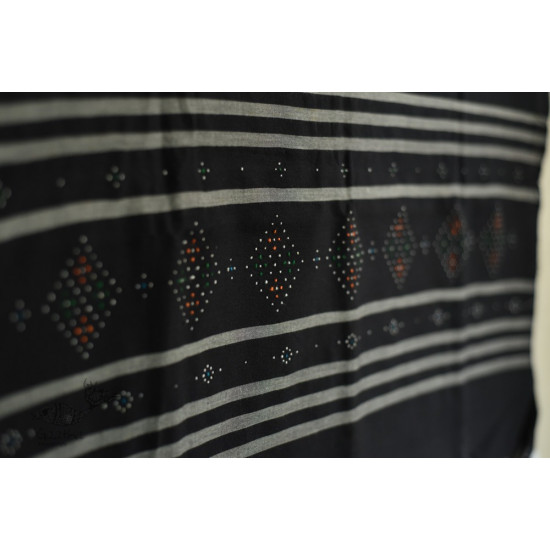 shop Tangaliya Woven Cotton Stole - Black