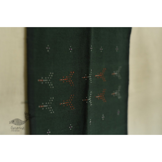 shop tangaliya cotton Scarf  - Bottle Green