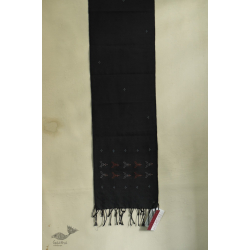 Gulmohar . गुलमोहर | Tangaliya ⁂ Cotton Scarf - Carbon Black