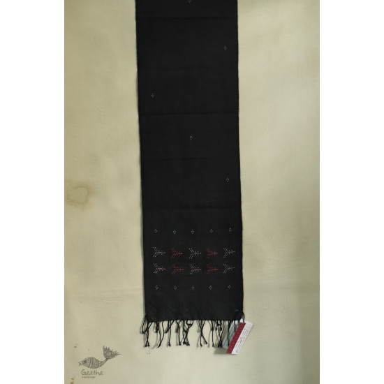 shop tangaliya cotton Scarf  - Carbon Black