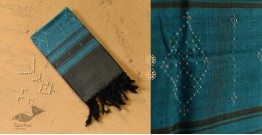 Gulmohar . गुलमोहर | Tangaliya Weaving ⁂ Cotton Stole - Black