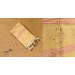 Gulmohar . गुलमोहर | Tangaliya Woven Cotton Stole - Peach