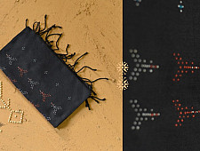 Gulmohar . गुलमोहर | Tangaliya ⁂ Cotton Scarf - Carbon Black
