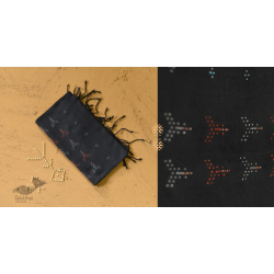 Gulmohar . गुलमोहर | Tangaliya ⁂ Cotton Scarf - Carbon Black