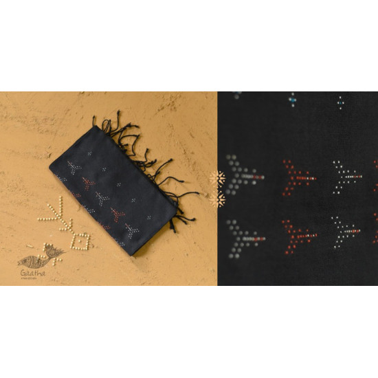 shop tangaliya cotton Scarf  - Carbon Black