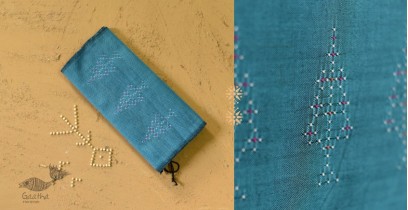 Gulmohar . गुलमोहर | Tangaliya ⁂ Cotton Scarf - Light Blue