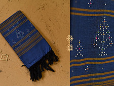 Gulmohar . गुलमोहर | Tangaliya ⁂ Cotton Stole - Blue