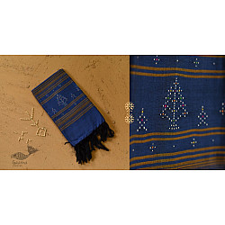 Gulmohar . गुलमोहर | Tangaliya ⁂ Cotton Stole - Blue