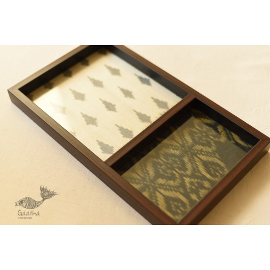 buy Patola Silk ~ Black & White Serving Tray