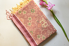 Rasika . रसिका ~ Handloom Patola Cotton Dupatta ~ Brick Red With Elephant Motif