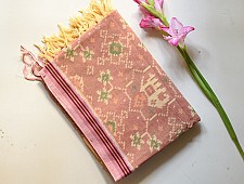 Rasika . रसिका ~ Handloom Patola Cotton Dupatta ~ Brick Red With Elephant Motif