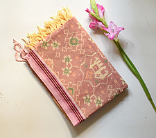 Rasika . रसिका ~ Handloom Patola Cotton Dupatta ~ Brick Red With Elephant Motif