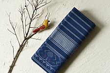 Champa - Chakli . चंपा - चकली | Handwoven Patola Cotton Saree - Blue