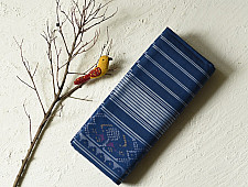 Champa - Chakli . चंपा - चकली | Handwoven Patola Cotton Saree - Blue