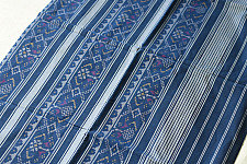 Champa - Chakli . चंपा - चकली | Handwoven Patola Cotton Saree - Blue
