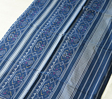 Champa - Chakli . चंपा - चकली | Handwoven Patola Cotton Saree - Blue