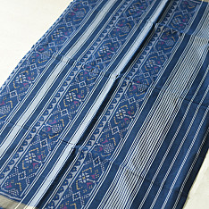 Champa - Chakli . चंपा - चकली | Handwoven Patola Cotton Saree - Blue