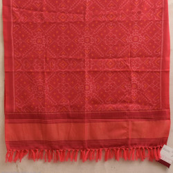 Vasant . वसंत | Handwoven Woolen Patola Shawl ~ Peach