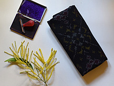 Vasant . वसंत ~ Woolen Patola Muffler ~ Black