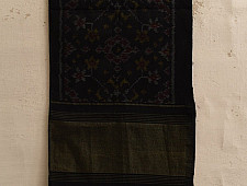 Vasant . वसंत ~ Woolen Patola Muffler ~ Black