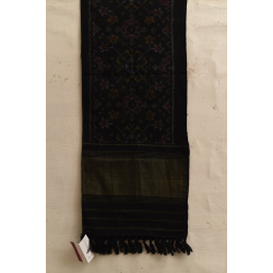 Vasant . वसंत ~ Woolen Patola Muffler ~ Black