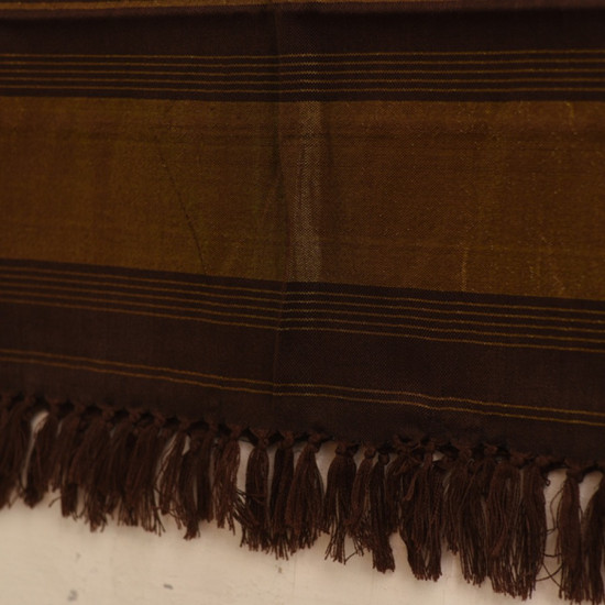 shop Handwoven Woolen Ikat Patola Shawl - Brown