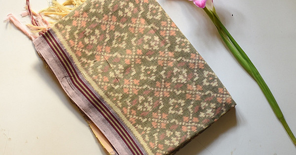 Handloom Cotton patola ikat greendupatta | Gaatha