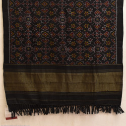 Vasant . वसंत | Handwoven Woolen Patola Black Shawl