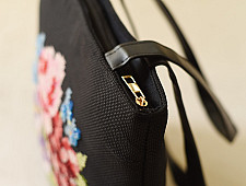 Dots & weaves ~ Embroidered Shoulder Bag  ( Cross Stitch )