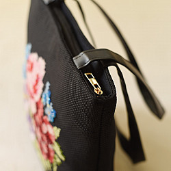 Dots & weaves ~ Embroidered Shoulder Bag  ( Cross Stitch )