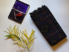 Vasant . वसंत ~ Woolen Patola Muffler ~ Black