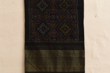 Vasant . वसंत ~ Woolen Patola Muffler ~ Black