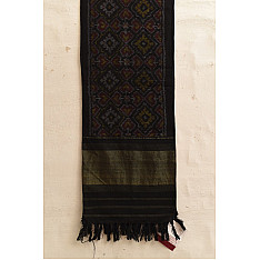 Vasant . वसंत ~ Woolen Patola Muffler ~ Black