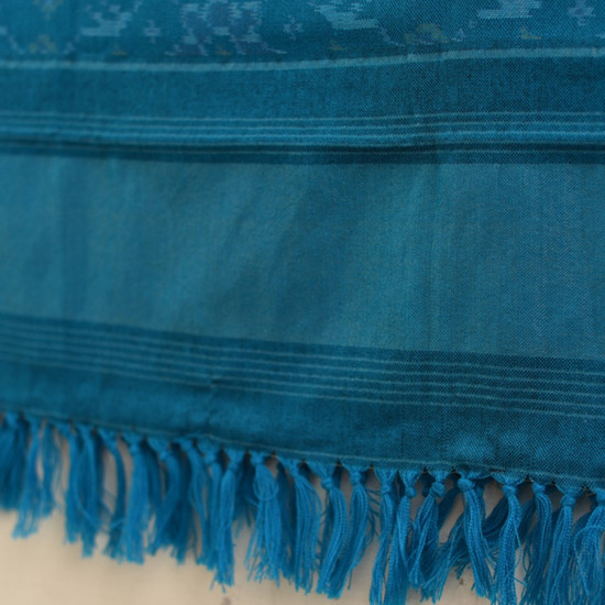 shop Handwoven Woolen Ikat Patola Shawl - Blue