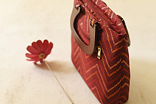 Dots & weaves ~ Patola Hand Bag  | Maroon
