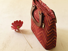 Dots & weaves ~ Patola Hand Bag  | Maroon