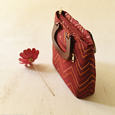 Dots & weaves ~ Patola Hand Bag  | Maroon