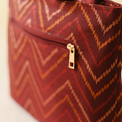 Dots & weaves ~ Patola Hand Bag  | Maroon