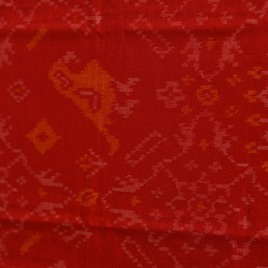 shop Handwoven Woolen Ikat Patola Shawl - Red