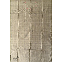 Handloom Cotton | Tangaliya Kurti Material - Grey / White & Black Dhupchav 
